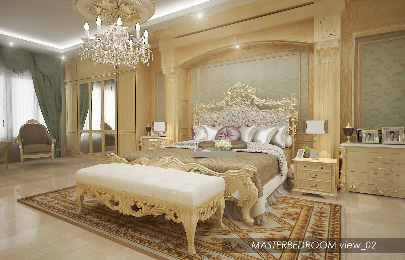 Kamar utama bergaya neo klasik
